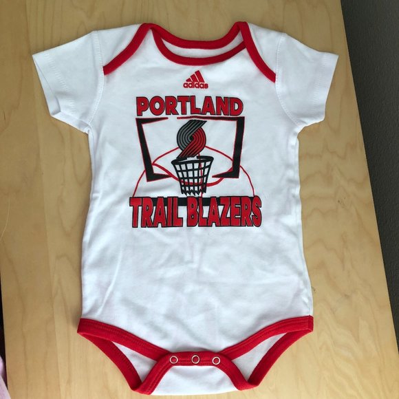 adidas Other - The Portland Trail Blazers Ringer Onesie by Adidas Infant 18M Red White Black
